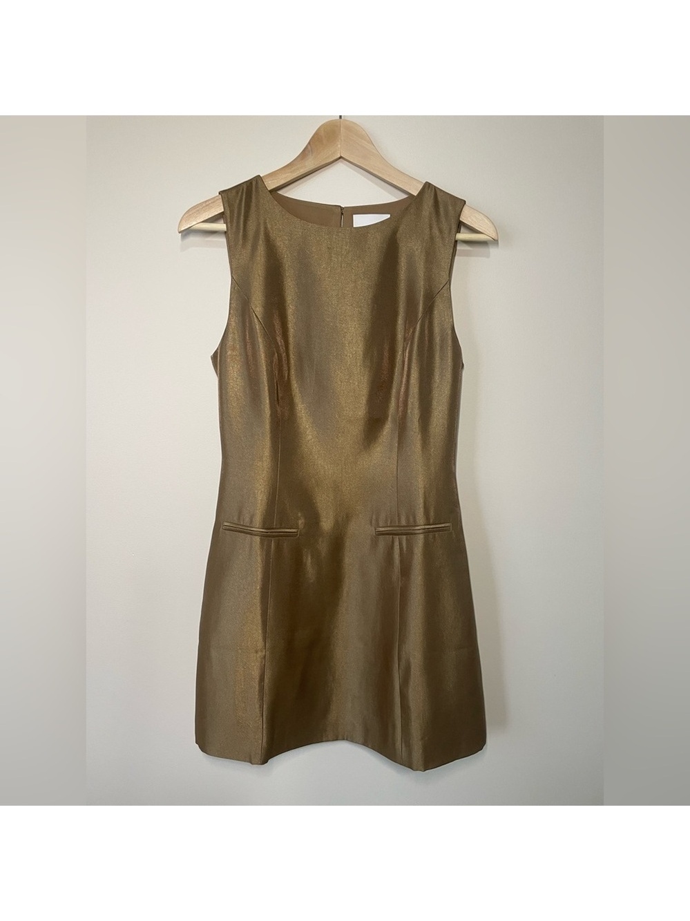 NEW Reformation Citron Mini Sleeveless Dress Brown Bronze | US 6 UK 10 - Picture 6 of 13